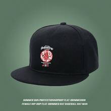 Black Protective Hat with Character Design, Fashionable New Men's Hat Baseball cap breathable snapback unisex small head around low cap ball cap low cap graphic print baseball cap haphop baseball cap retro duck cap duckville cap flat bill cap large head around snapback cap fashionable sports snapback cap visual - ブラック - チェックする 4