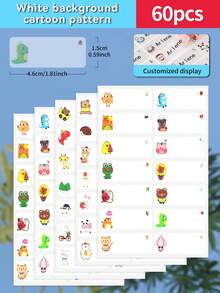 Customized 30/60/120/240/360/480pcs Transparent Waterproof Name Labels - White/Clear/Holographic/Rainbow Customized Stickers, Various Sizes Of Labels, Customizable Text,Office Decor