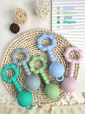 1个蒙特梭利感官玩具，适合18个月以上的宝宝 - 硅胶曼哈顿球活动玩具，适合幼儿男孩女孩 - 培养宝宝的运动技能 - 独特的声音吸引宝宝的注意力 - 绝佳的宝宝生日礼物