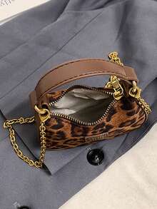 Leopard Print Hand Bag,Leopard Patterned Heart-Shaped Pendant, Korean Version Mini Chain Bag,Coin Purse,Jewelry Storage Bag,Car Pendant,Key Chain,Traveling, Staying At Home, Working,Mom, Teacher, Classmate, Friend, Colleague,Teacher's Day Gifts, Halloween, Christmas - Multicolor - View 3