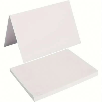 50/30pcs Blank Folding Cards (4x6 Inches), White Blank Greeting Cards, Suitable For DIY Cards, Thank You Cards, Invitations And Various Occasions