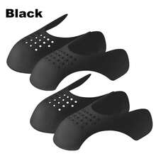 1-4双装防皱鞋垫，适用于运动鞋 – TPE透气内衬，黑白两色可选，防止鞋头开裂，保持鞋型，轻便易携，适合日常穿着
