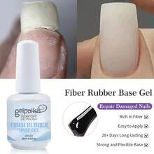 GELPOLISH 15ml 纖維橡膠底膠指甲底膠 - 無色 - 查看 6