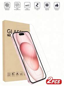 2片宝钢钢化玻璃屏幕保护膜，高清透明，防水防刮，兼容 7/8/X/XS/11/12/13/14/15 Pro Max/16 Pro Max/16 Plus/17/17 Pro/17 Pro Max/17 Air - 2片透明 - 查看 18