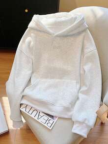 Áo nỉ có mũ màu xám nhạt cho bé gái, Quần áo mùa thu cho bé gái tuổi teen, Áo hoodie cho bé gái tuổi mới lớn, Quần áo bé gái, Áo nỉ có mũ cho bé gái, Áo khoác cho bé gái, Đồ mặc mùa đông cho bé gái, 8-12 tuổi - Màu Xám nhạt - Xem 4
