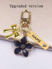 1pc Customized Metal Sakura Flower Keychain Bow Keychain, Lightweight And Graceful Sakura Design With Tag Accessory, Suitable For Bag, Car Keys, Couple & Holiday Gifts,Personalized Gifts - Multicolor - View 16
