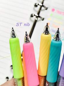 6PCS Dopamine Color Gel Pens Set, 0.7mm Retractable Painting & Journaling Pens, Vibrant Colored Hand Account Pens With Smooth Writing, Ideal For Students, Artists & DIY Crafts, Delivers Fun & Practical Creative Writing Experience