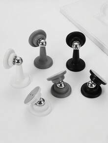 1/2/3pcs Strong Magnetic Door Stopper, Magnetic Door Stoppers For Bottom Of Door Magnetic Door Stop, Double-Sided Adhesive Tape,Decorative Matte Black Door Stopper, Noise Reduction Silicone Made, Easy Install No Drilling - Multicolor - View 1