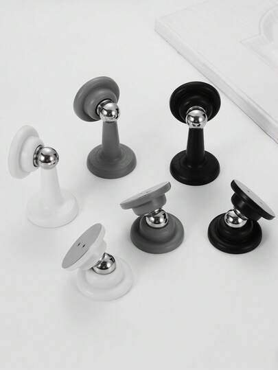 1/2/3 件强力磁性门挡，门底磁性门挡，双面胶带，装饰哑光黑色门挡，降噪硅胶制成，易于安装，无需钻孔