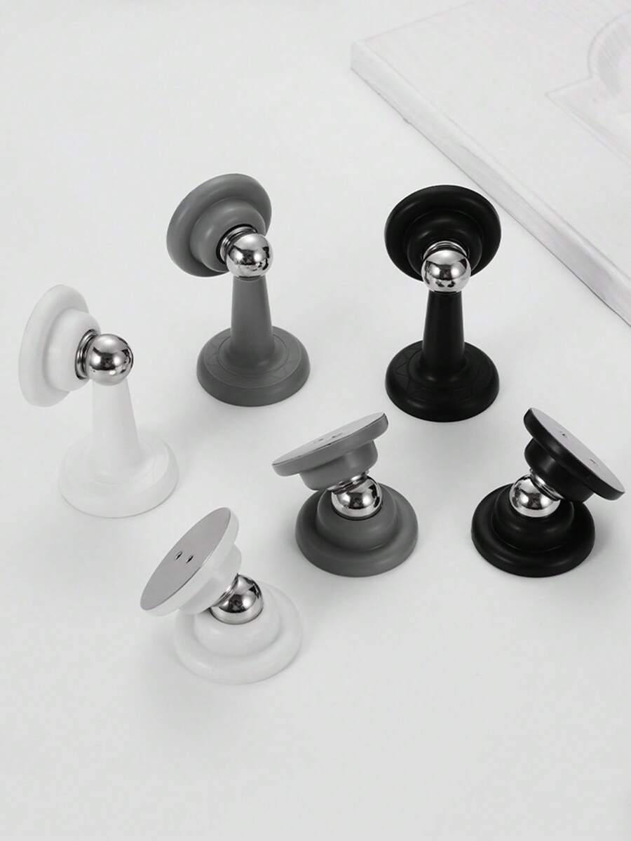 1/2/3pcs Strong Magnetic Door Stopper, Magnetic Door Stoppers For Bottom Of Door Magnetic Door Stop, Double-Sided Adhesive Tape,Decorative Matte Black Door Stopper, Noise Reduction Silicone Made, Easy Install No Drilling - Multicolor - View 1