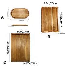 1 Peça Bandeja de Servir de Madeira de Acácia, Prato de Madeira Pequeno, Bandeja Porta-Velas, Decoração para Casa, Adequado para Mesa de Centro, Festa de Aniversário, Café da Manhã, Decoração de Banheiro, Piquenique ao Ar Livre, Natal, Halloween - Uma Bandejinha Encantadora