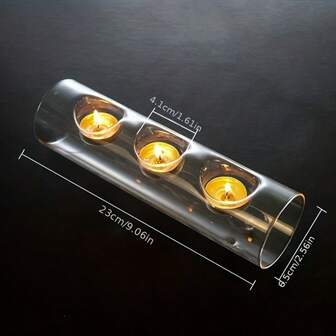 1pc Multi-Hole Glass Candle Holder, Transparent Glass Multi-Hole Candle Holder, 1-Hole, 2-Hole, 3-Hole, 4-Hole, Small Round Wax Candle Holder, Living Room, Dining Room, Dining Table Decor, Atmosphere Candle Holder, Holiday Decor, Home Decor Accessory, Bar Romantic Atmosphere Decor, High Borosilicate Glass Candle Holder (Candles Not Included)