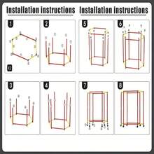 1个节省空间的六边形旋转晾衣架，坚固的金属落地式衣帽架，多杆设计，带轮，可容纳多件衣物，优雅现代简约设计，黑白配色，适用于卧室、宿舍、阳台、洗衣房、家庭、服装店等场所，紧凑多功能收纳架，适合小空间，是返校季宿舍必备、夏季洗衣整理、秋季假日礼物之选，易于移动，实用家居衣橱展示架