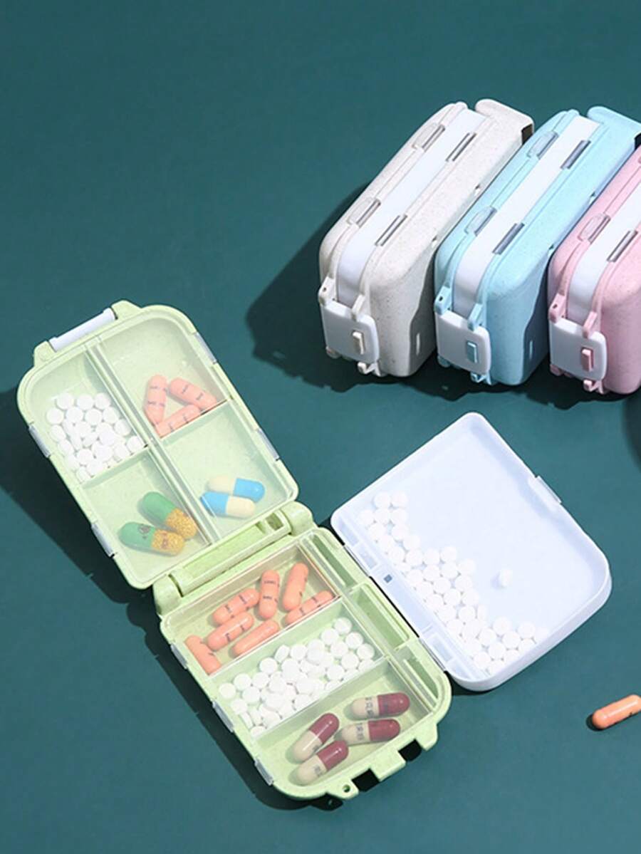 1pc Grey 3-Layer Medicine Box