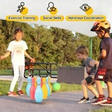 儿童保龄球套装 亲子互动游戏 休闲运动套装 益智玩具（颜色随机） - 彩色 - 查看 2