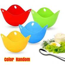 10x Silicone Egg Poacher Poaching Pods Pan Poached Cups Moulds For Kitchen - Random Color - View 10