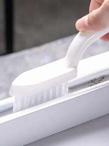 1支长款白色塑料地板刷，浴室地板清洁刷，瓷砖及缝隙清洁刷，适用于厨房、浴室、餐厅、客厅、墙缝等场所。 - 彩色 - 查看 5