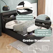 Bed Frames - Black + PU + 140cm*200cm - View 3