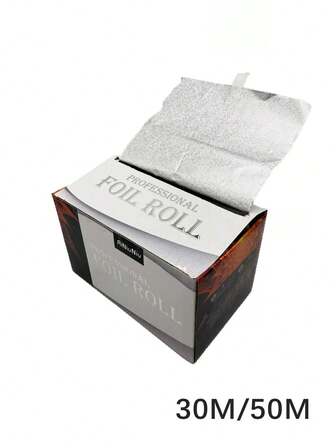 1片 30米 50米 美发专用锡箔纸 烫发挑染用品 加厚美甲卸甲工具 染发 理发店美发沙龙 无刺锡箔纸