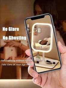 LED Makeup Mirror ,Vanity Mirror With Lights, 3 Light Modes Lighted Makeup Mirror, Touch Control, Portable Stand And Foldable Compact Mirror ,Lighted Travel Makeup Mirror, Vanity Cosmetic Mirror With Lights, Rechargeable 320mAh Battery, Portable LED Makeup Mirror, Gift For Woman,Great As A Valentine's Day Gift And Mother's Day Gift