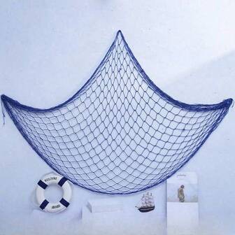 Strandtema fisknätsdekorationer för pirat, sjöjungfru, strandfest heminredning sovrum