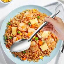 6pcs Stainless Steel Flatware Set, Suitable For Kitchen, Dining Room, Hotel Dining, Birthday Party - Multicolor - View 5