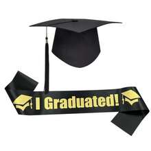 Tốt nghiệp năm 2025-2026, "1 Tốt nghiệp" Sash và mũ tốt nghiệp có tua rua năm 2025 Lớp 2025, một kích cỡ phù hợp với hầu hết, hoàn hảo cho đồ dùng tiệc tốt nghiệp - Nhiều màu - Xem 18