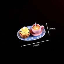 Dollhouse Miniature Food Play Coffee Sandwich Cake Beverage Set Mini Restaurant Breakfast Afternoon Tea Desktop Decoration