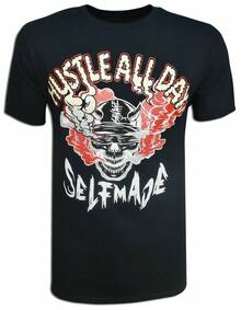 Hustle All Day Tee Self Made Money Maker NEW Men Women Graphic T-Shirts - Black - View 1
