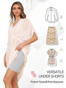 3条装女士纯棉拳击短裤，骑行短裤，亲肤内裤，防刮内裤，打底短裤，四季皆宜，圣诞节 - 彩色 - 查看 4