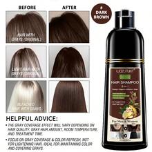 Brown Hair Dye Shampoo For Gray Hair – 10 Mins Plant-Powered Formula, Swiftly Covers Stubborn White Hair & Beard, Long-Lasting Even Shade, Nourishes Scalp & Restores Shine, Easy At-Home Hair Coloring, Unisex For Women & Men, Ideal For All Hair Types - 2pcs (棕色+棕色) - 查看 4