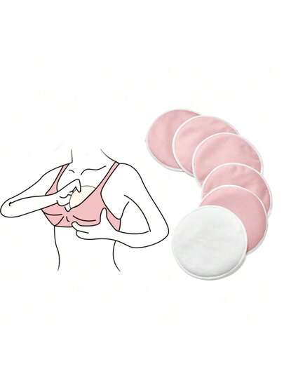 Paquete de 6 almohadillas orgánicas para lactancia - Almohadillas lavables para el pecho para lactancia materna, almohadillas para pezones de sujetador de lactancia, almohadillas reutilizables para el pecho para bombeo, almohadillas para sujetador de maternidad y lactancia