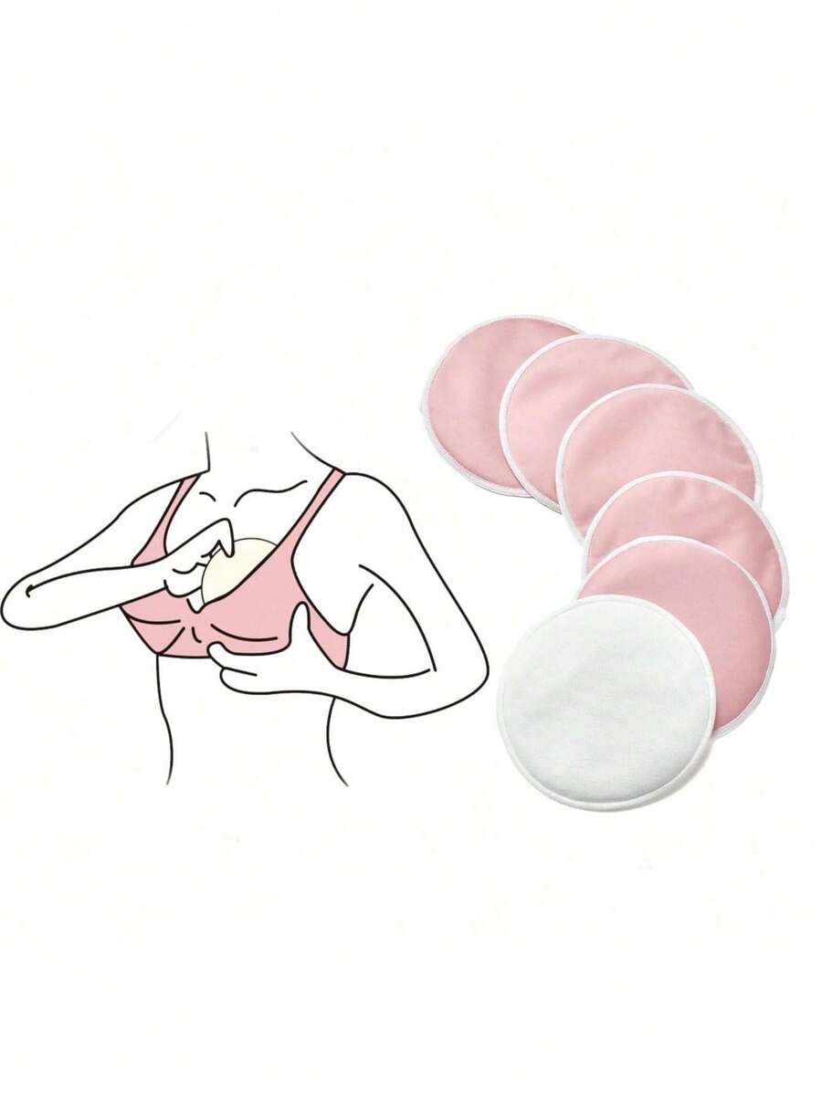 6片装有机哺乳垫 - 可洗哺乳胸罩、哺乳胸罩乳垫、吸奶胸罩可重复使用胸垫、孕妇哺乳胸罩垫 - 彩色 - 查看 1