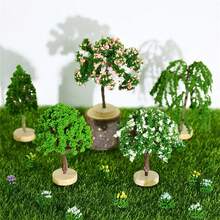 1 pieza Modelo de árbol mini realista, decoración miniatura linda, adorno de jardín de hadas de artesanía de resina, accesorio de jardín de escritorio para el hogar, planta artificial - Multicolor - Ver 9