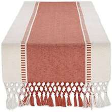 DII Dobby - Camino de Mesa Tejido a Rayas, 13x72 in, Color Azul francés(13x72" (13x77.5, Fringe Included) Especias) - Multicolor - Ver 2