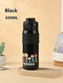 SNOOPY 1 件史努比 650ML 真空保温水瓶，大容量户外运动水瓶，便携式可爱保温杯，不锈钢旅行杯带吸管，男女适用 - 彩色 - 查看 15