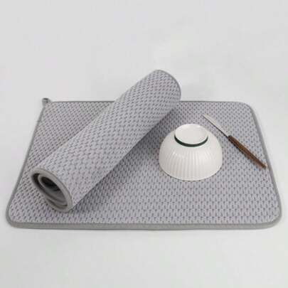 1 Piece Microfiber Dish Drying Mat, 24x17 Inch Absorbent Dish Rack Pad Kitchen Countertop Drying Mat For Sink Drainer(3 Size)L