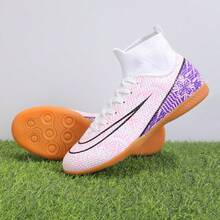 男士足球鞋、女士足球鞋、高帮室内五人制足球训练鞋、男女羽毛球鞋、乒乓球鞋、室内场地专用鞋 - 粉色 - 查看 8