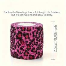 1/10片装印花弹性自粘宠物绷带 - 透气无纺布材质，易撕设计，豹纹图案，无需胶水，水滴形设计，适用于手腕、膝盖、手肘、膝盖包扎和纹身，适合宠物包扎