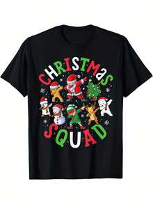 Suéter para Hombre con Diseño de Elfo y Muppet - Estilo de Pijamas Familiares a Juego, Camiseta de Algodón de Cuello Redondo Talla Grande, Ropa de Fiesta para Fin de Semana, Casual y Disfraz de Grupo (Rojo/Verde/Blanco) - Regalo Perfecto para Fiestas de Baile - Negro - Ver 2