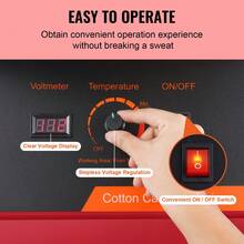 Máquina eléctrica para hacer algodón de azúcar, 1000 W, máquina comercial para hacer algodón de azúcar con recipiente de acero inoxidable y cuchara para azúcar, perfecta para cumpleaños de niños en casa, fiestas familiares (rojo) - Rojo - Ver 3