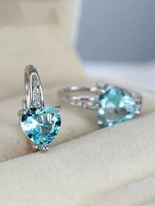 1 Pair Teen Charm Cubic Zirconia Drop Earrings For Girls For Daily Decoration For Party Jewelry Birthday Gift