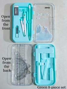 2026pcs/Set Multifunction Drawing Tool Kit, Includes Compass, Ruler, Stationery Supplies, Essential For Student Drawing, Design, Office, School Supplies, Pencil, Ruler, Eraser, Pencil Sharpener, Refill