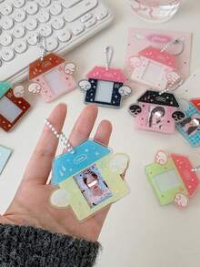 1个卡通小屋1英寸证件照卡夹，偶像粉丝展示框，学生头像夹