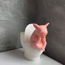 1pc Cute Pink Pig Toilet Decor - Funny PVC Decoration For Home, Office And Car | Ideal Gift For Friends | Suitable For Indoor/Outdoor