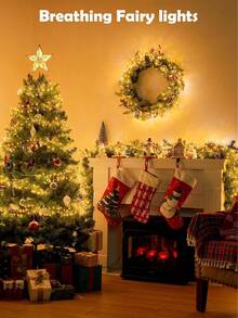 50/100/200/300 LED Firecracker String Lights, Battery Powered, Suitable For Indoor Parties And Christmas Trees (Batteries Not Included), Great For Thanksgiving And Holidays, Holiday Decor, Indoor Lighting, Fairy Lights, Battery Operated Lights, Decorative Lighting, Home Decor - Multicolor - View 9