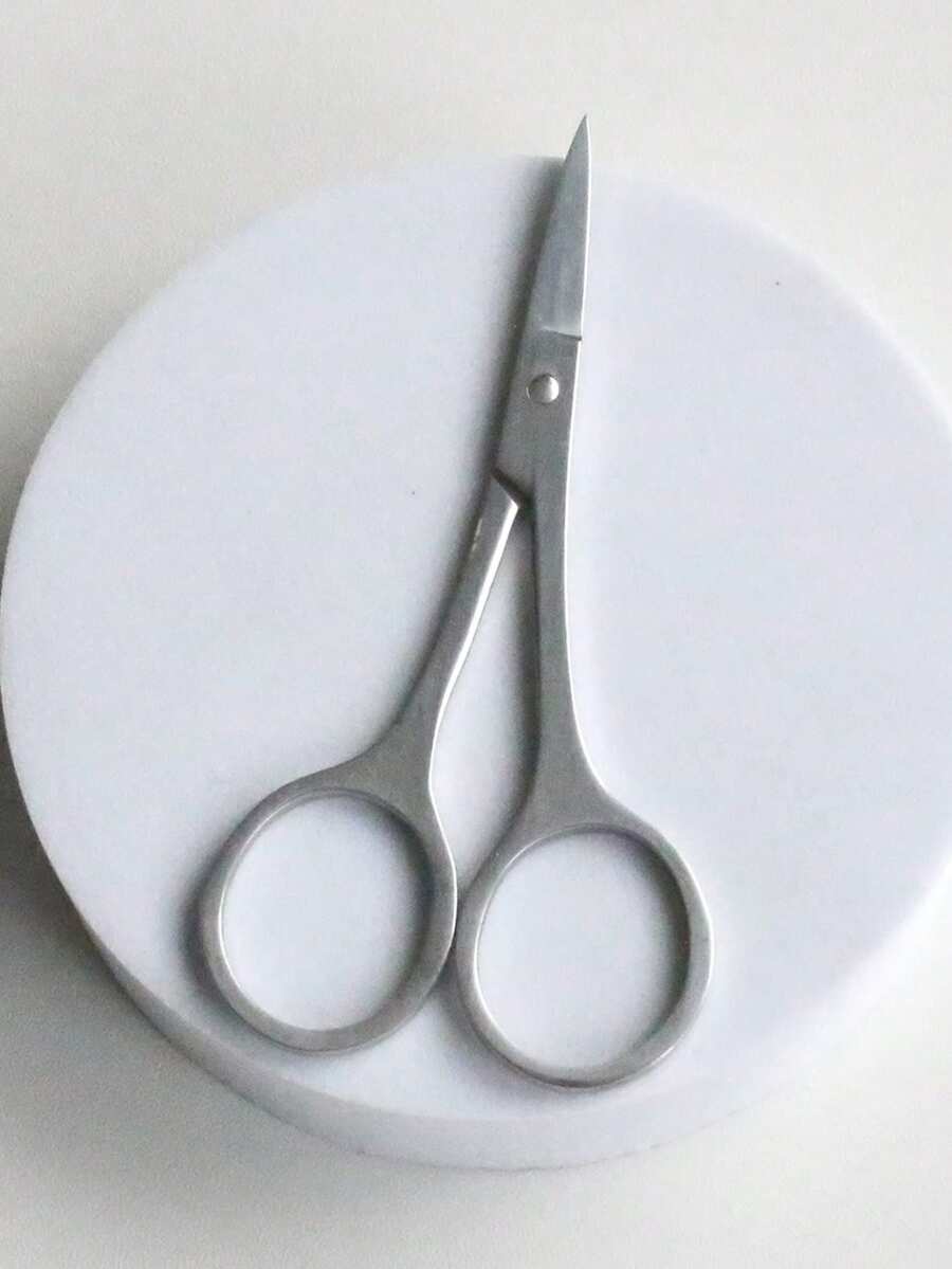 1 pièce Ciseaux à sourcils premium brodés, outil de toilettage multifonctionnel et compact, abordable, idéal pour les bas de Noël, le maquillage, les outils de maquillage, les petits cadeaux, les cadeaux pour femmes, les cadeaux de Noël - Argent - Voir 1