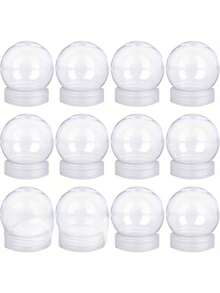 10个装DIY雪球套装 - 透明塑料水球，带可拆卸盖子，圣诞节假日手工装饰，无需羽毛，无需电池，创意礼物 - 多重規格 - 查看 3