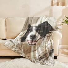 1 Border Collie Printed Blanket - Soft And Warm Polyester Dog Lover, Suitable All Sizes, Comfortable Camping, Travel, Home Decoration, Throw Blanket, Washable Pet-Themed Blanket FQIT - Multicolor - View 5