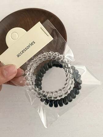 2 Pieces In A Set, Exquisite Bag, Telephone Wire Hair Bands, Elegant Hair Bands, Seamless Hair Bands, Hair Accessories ,Ponytail Holders ,Hair Elastics ,Hair Rubber Bands ,Scrunchies ,Hair Rope